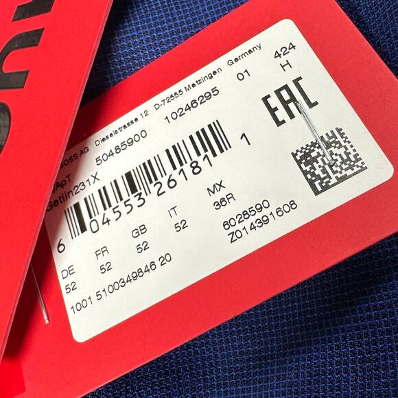 Hugo Boss NWT Performance Super Flex Virgin Wool Blend Blue Dress Pants Size 36R - Picture 4 of 10